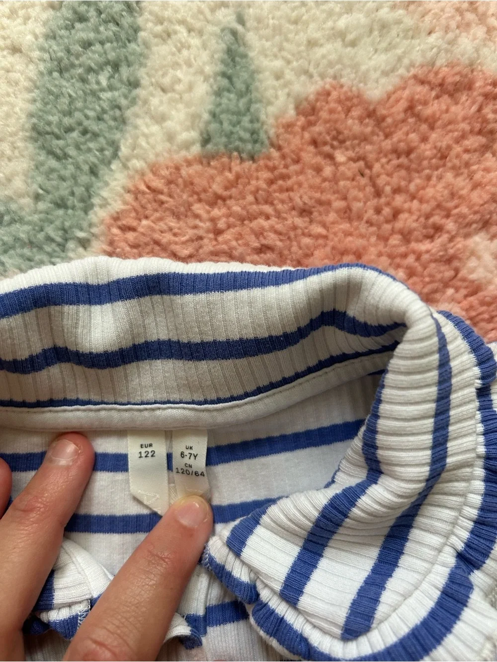 Blue + White Rippled Romper
